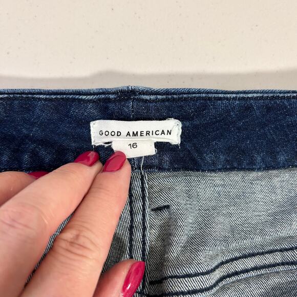 Good American Women's Frayed Raw Hem Good Legs Skinny Jeans Size 16 - Picture 14 of 16